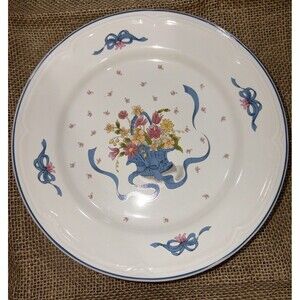 Vintage Stone Ware Victorian Bouquet Salad Plates 7.5 Florals Set of 4